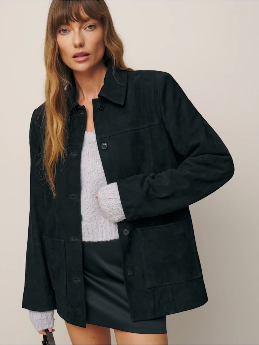 Reformation Veda Women’s Lincoln Suede Shirt Jacket XS